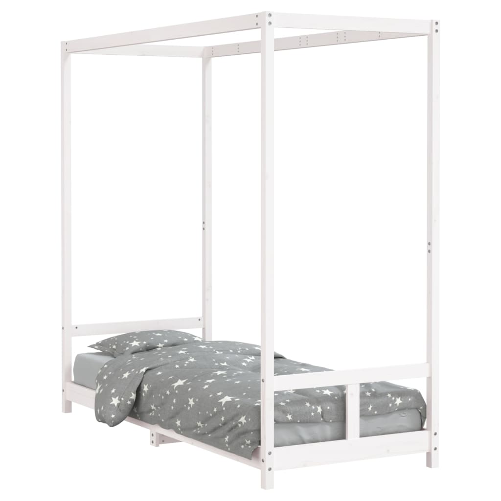 Cadre de lit pour enfants blanc 80x200 cm bois de pin massif Lits bébés et enfants vidaXL   