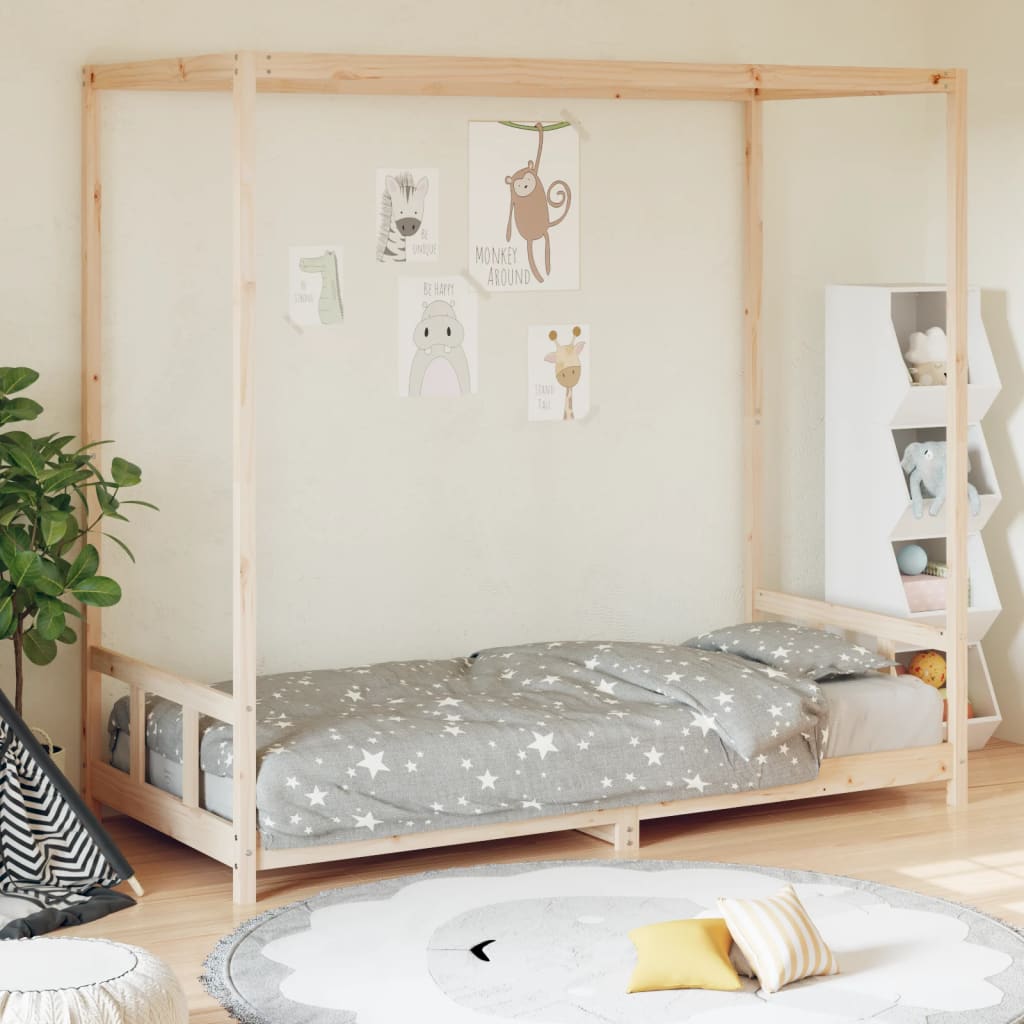 Cadre de lit pour enfants 90x200 cm bois de pin massif Lits bébés et enfants vidaXL   
