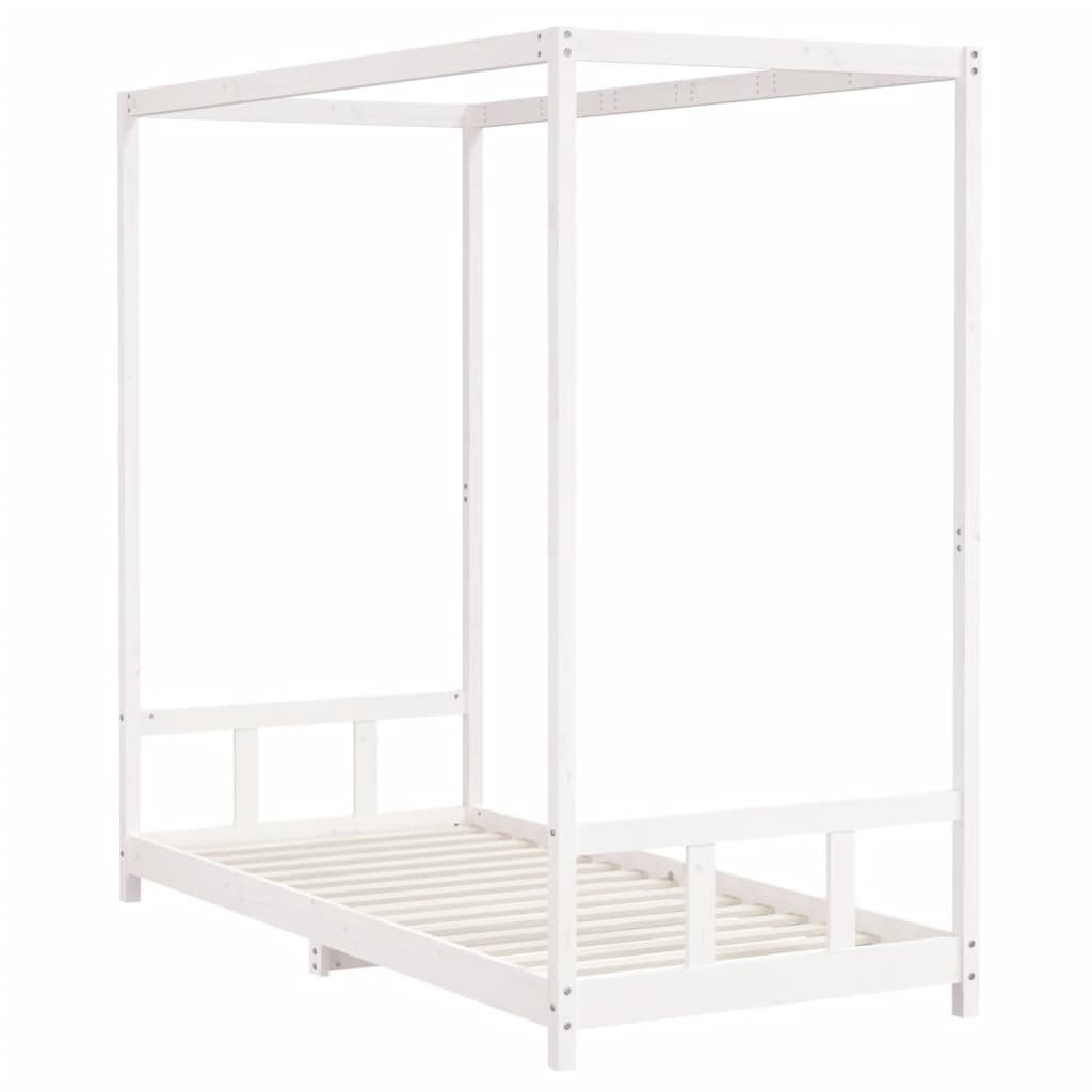 Cadre de lit pour enfants blanc 90x200 cm bois de pin massif Lits bébés et enfants vidaXL   