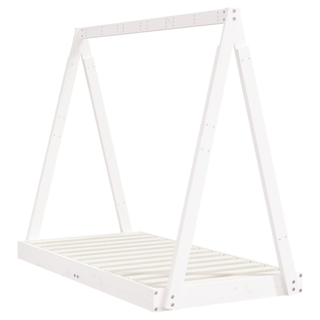 Cadre de lit pour enfant blanc 70x140 cm bois de pin massif Lits bébés et enfants vidaXL   