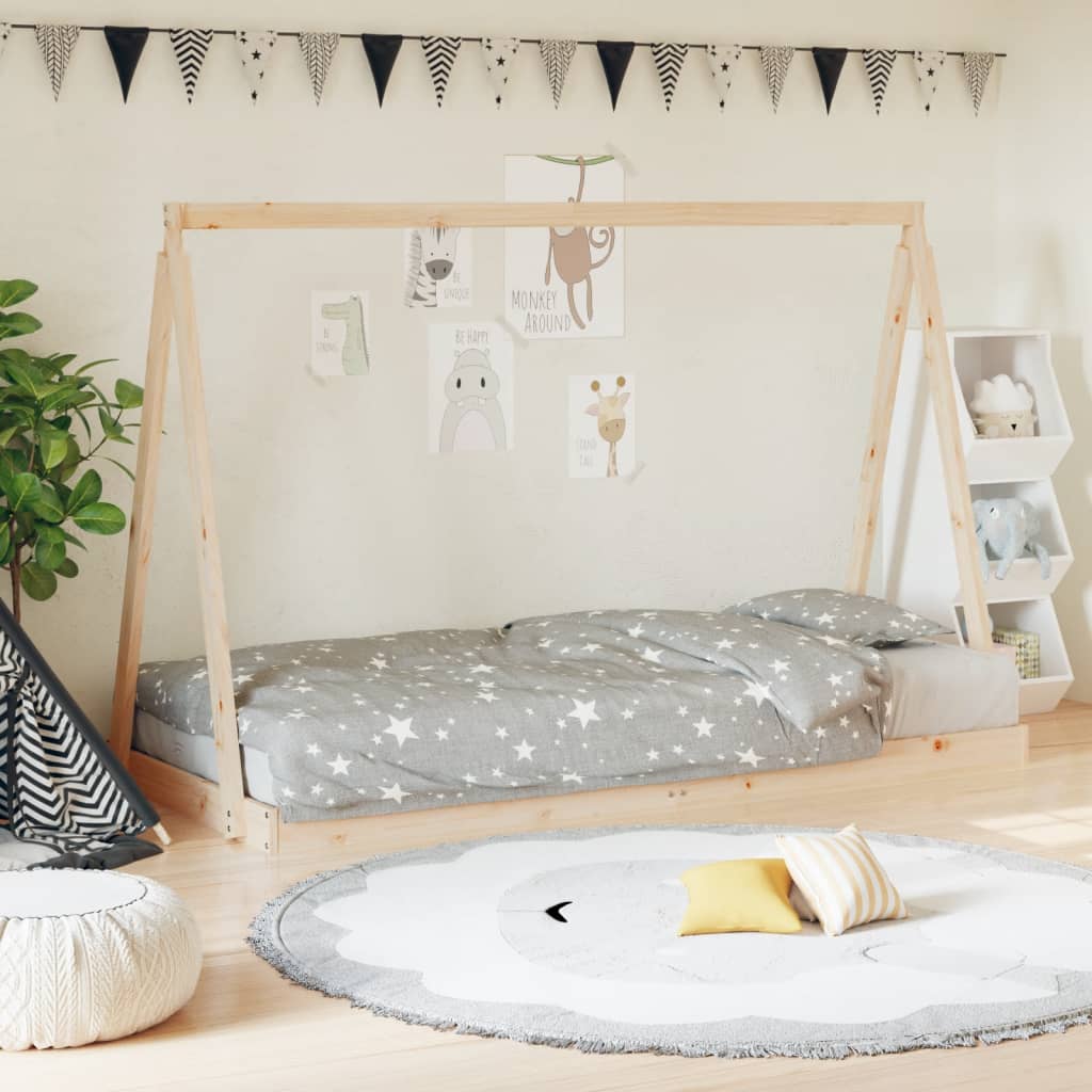 Cadre de lit pour enfant 90x190 cm Bois de pin massif Lits bébés et enfants vidaXL   