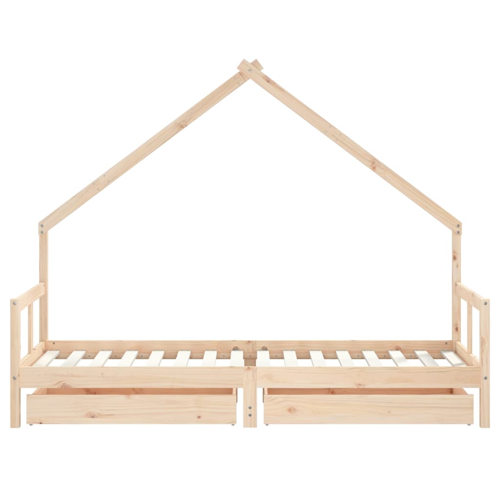 Cadre de lit pour enfants gris 80x200 cm bois de pin massif Lits bébés et enfants vidaXL   
