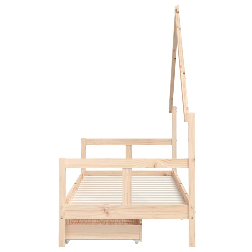 Cadre de lit pour enfants gris 80x200 cm bois de pin massif Lits bébés et enfants vidaXL   
