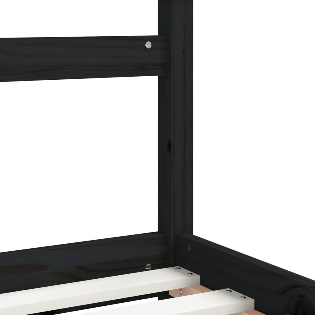 Cadre de lit pour enfant noir 80x160 cm bois de pin massif Lits bébés et enfants vidaXL   