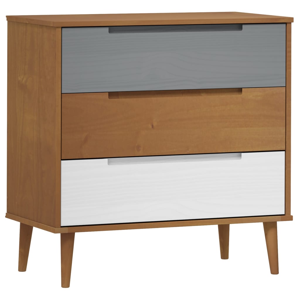 Commode MOLDE Marron 80x40x80 cm Bois de pin solide Commodes vidaXL   