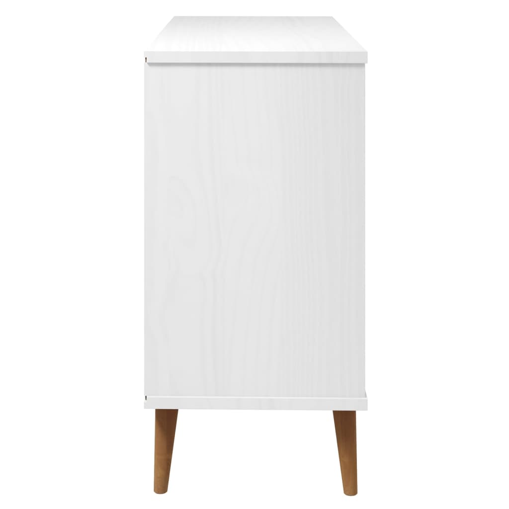 Commode MOLDE Blanc 113x40x80 cm Bois de pin massif Commodes vidaXL   