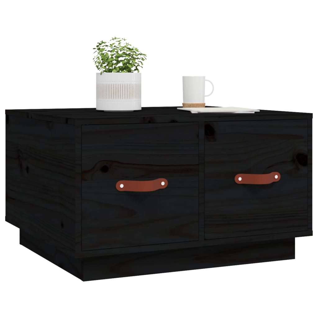 Table basse Noir 60x53x35 cm Bois massif de pin Tables basses vidaXL   