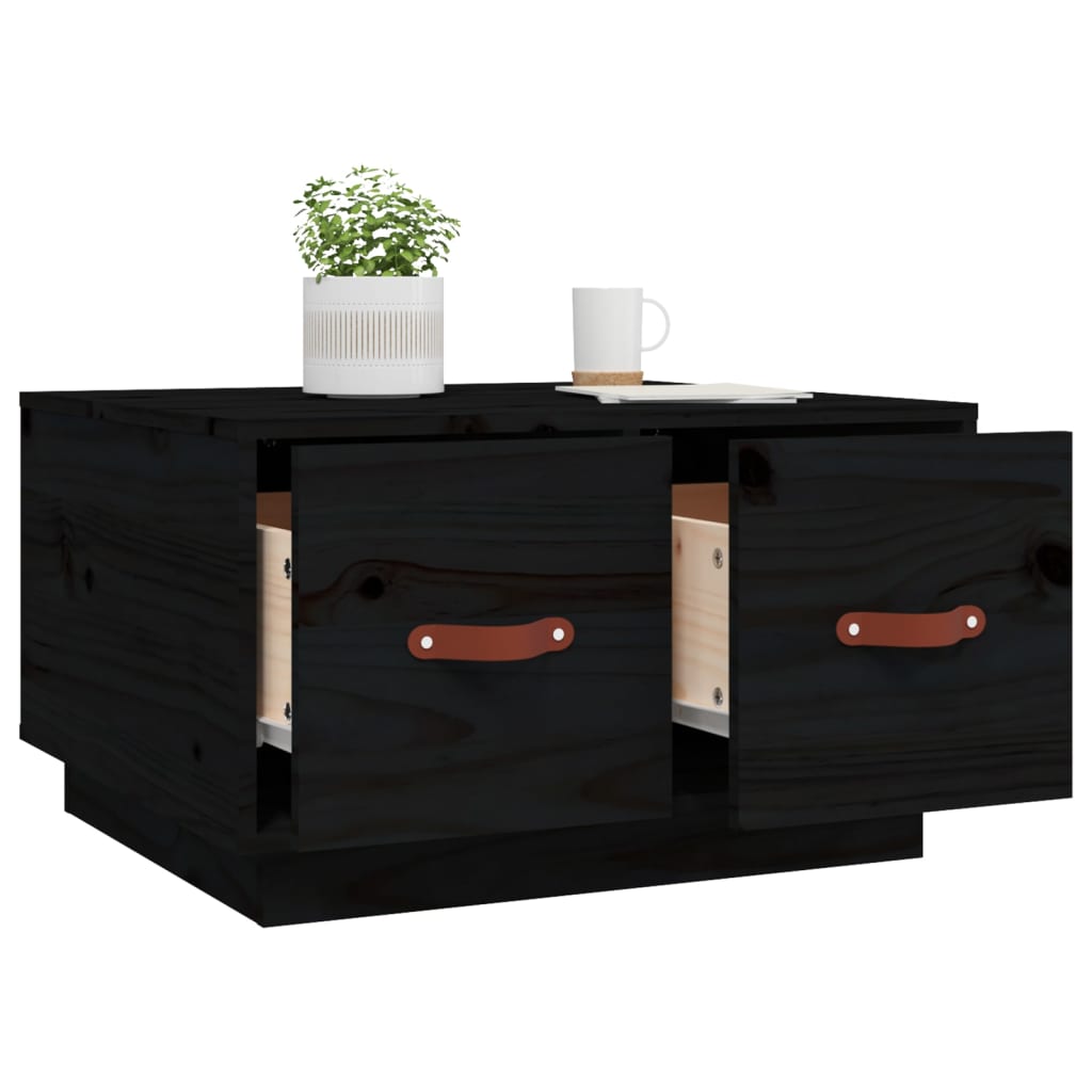 Table basse Noir 60x53x35 cm Bois massif de pin Tables basses vidaXL   