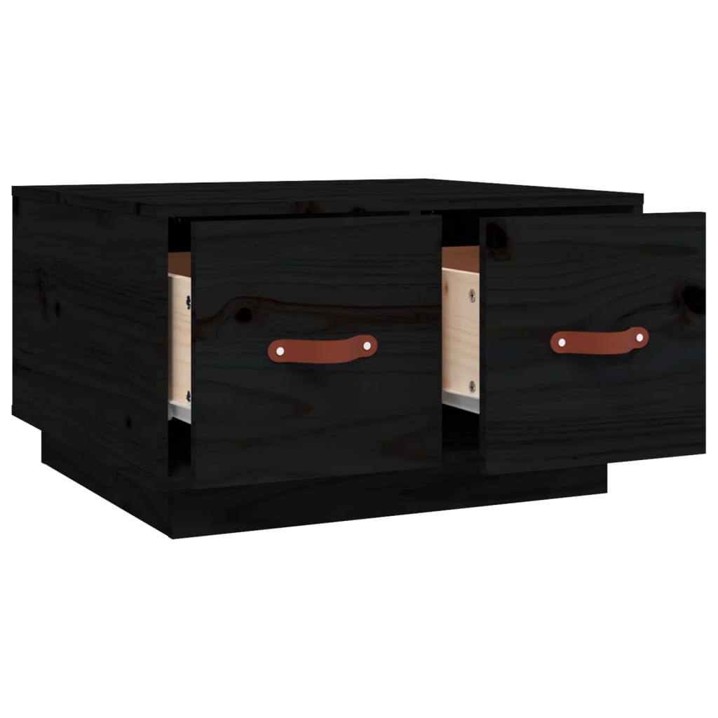 Table basse Noir 60x53x35 cm Bois massif de pin Tables basses vidaXL   