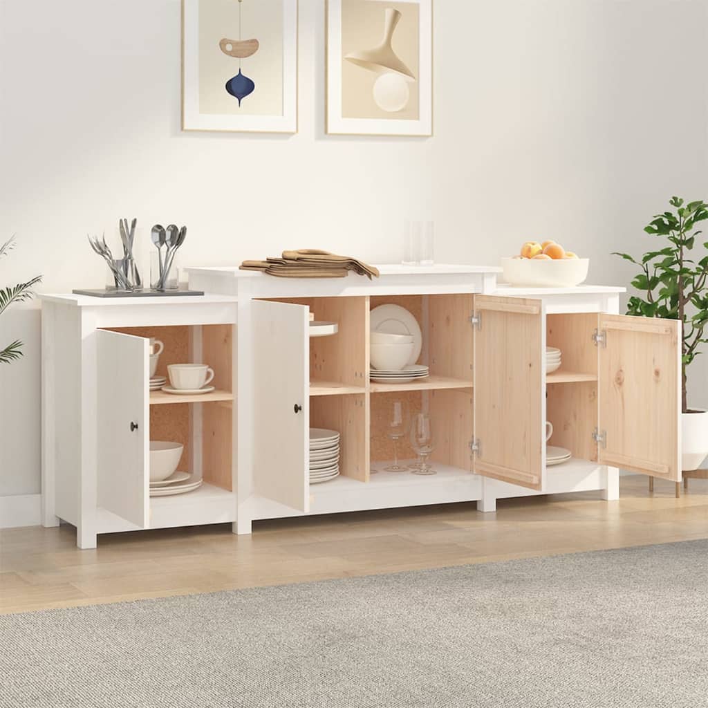 Buffet Blanc 164x37x68 cm Bois massif de pin Buffets & bahuts vidaXL   