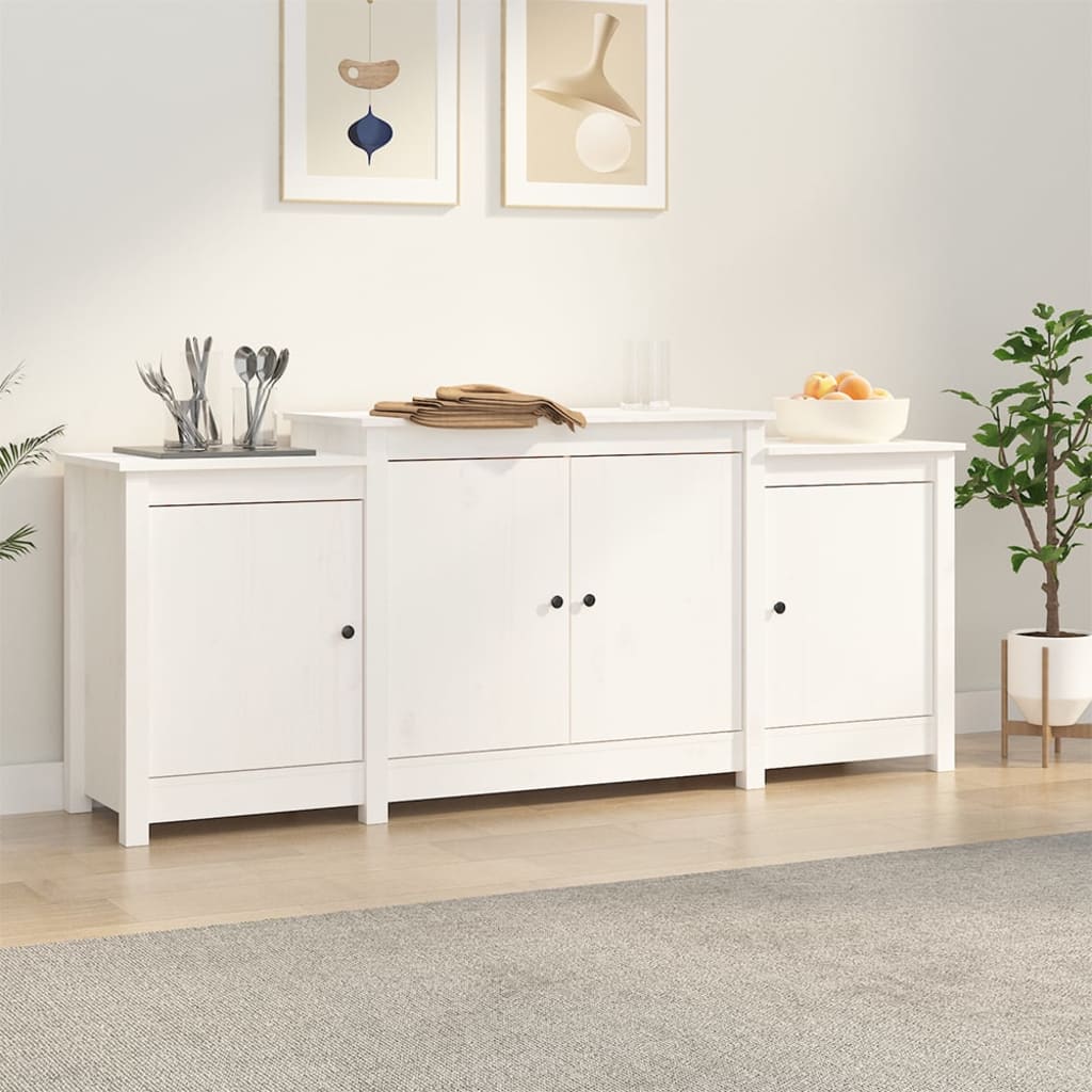 Buffet Blanc 164x37x68 cm Bois massif de pin Buffets & bahuts vidaXL   