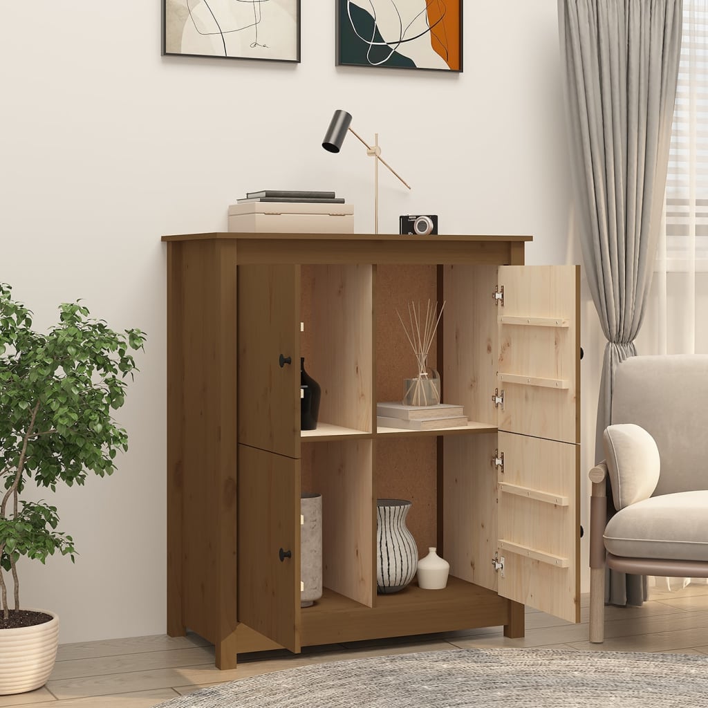 Buffet Marron miel 83x41,5x100 cm Bois massif de pin Buffets & bahuts vidaXL   