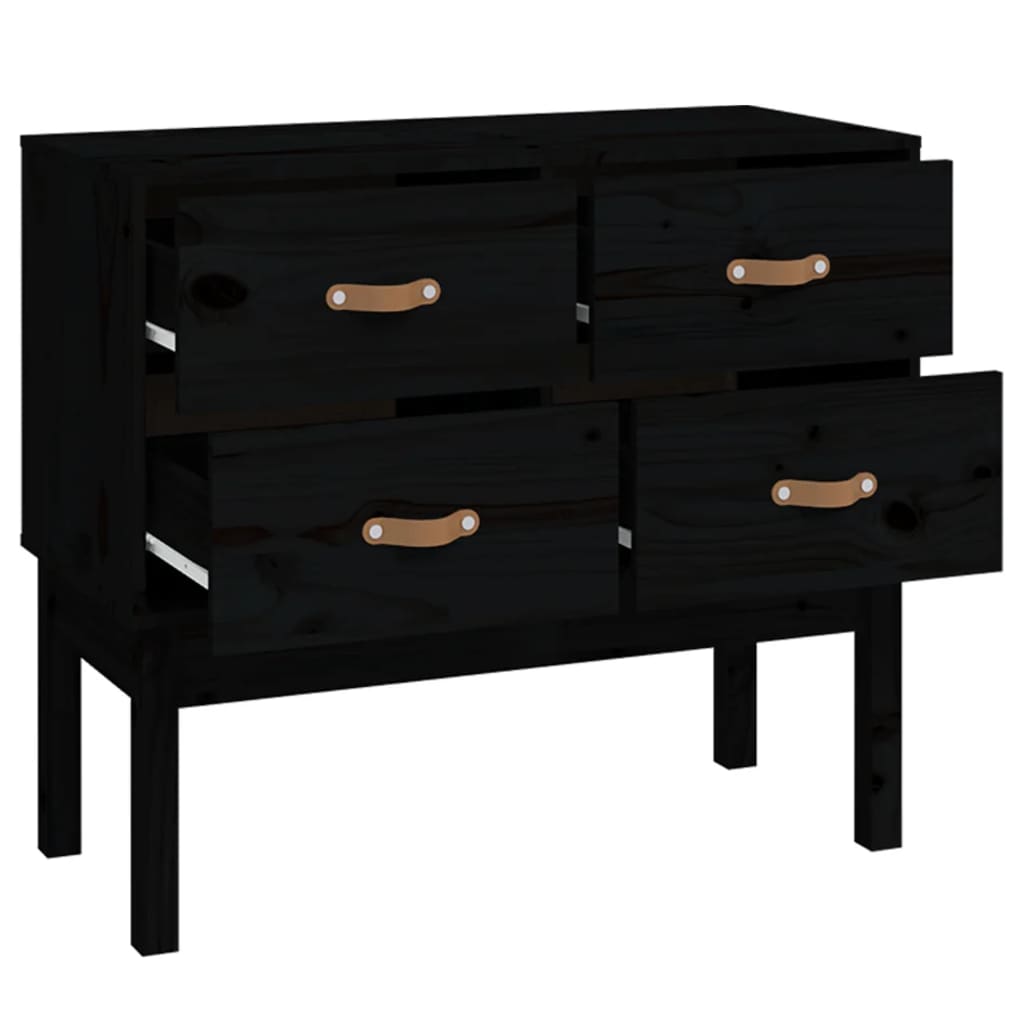 Armoire console Noir 90x40x78 cm Bois de pin solide Buffets & bahuts vidaXL   