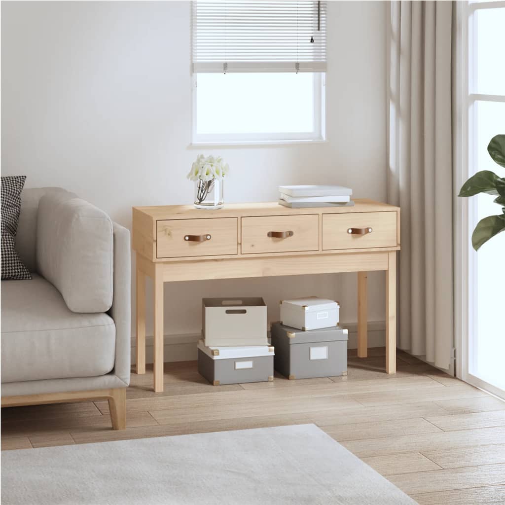Table console 114x40x75 cm Bois massif de pin Tables d'appoint vidaXL   