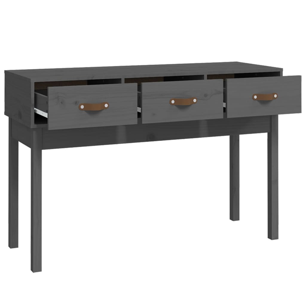 Table console Gris 114x40x75 cm Bois massif de pin Tables d'appoint vidaXL   