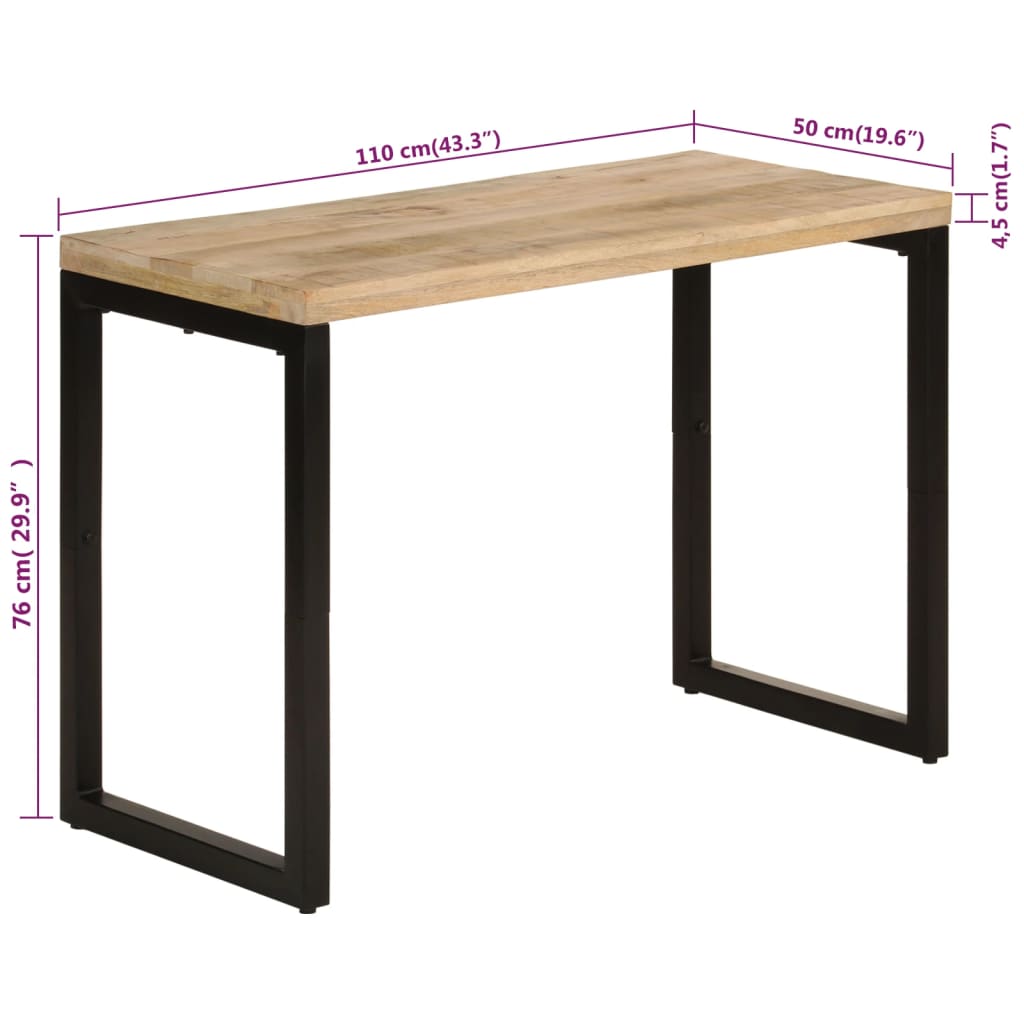 Table à dîner 110x50x76 cm Bois de manguier massif Tables à manger vidaXL   