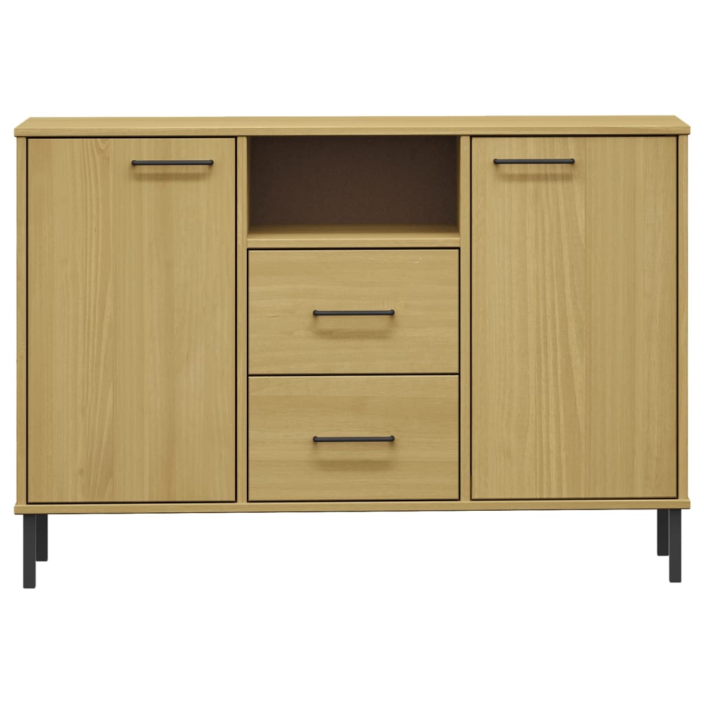 Buffet avec pieds en métal Marron 113x40x77 cm Bois massif OSLO Buffets & bahuts vidaXL   