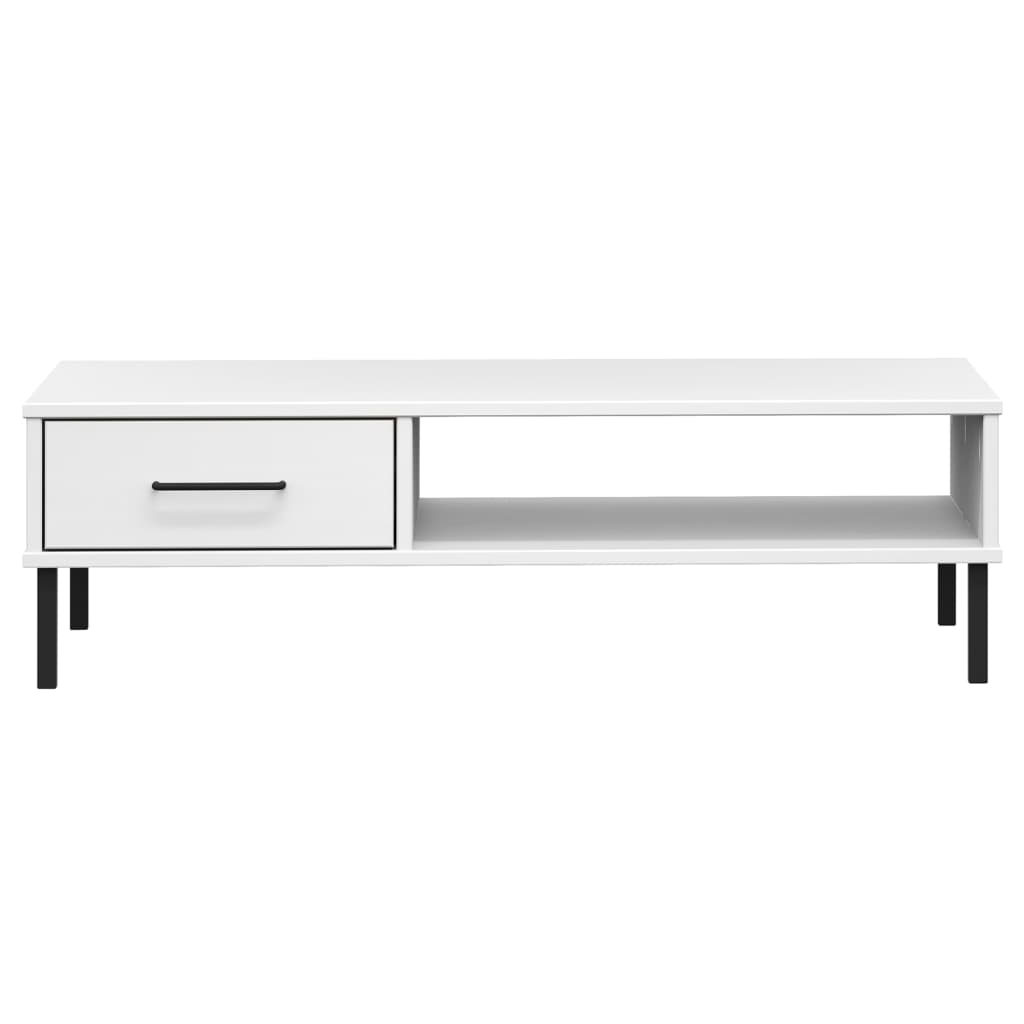 Table basse avec pieds en métal Blanc Bois pin massif OSLO Tables basses vidaXL   