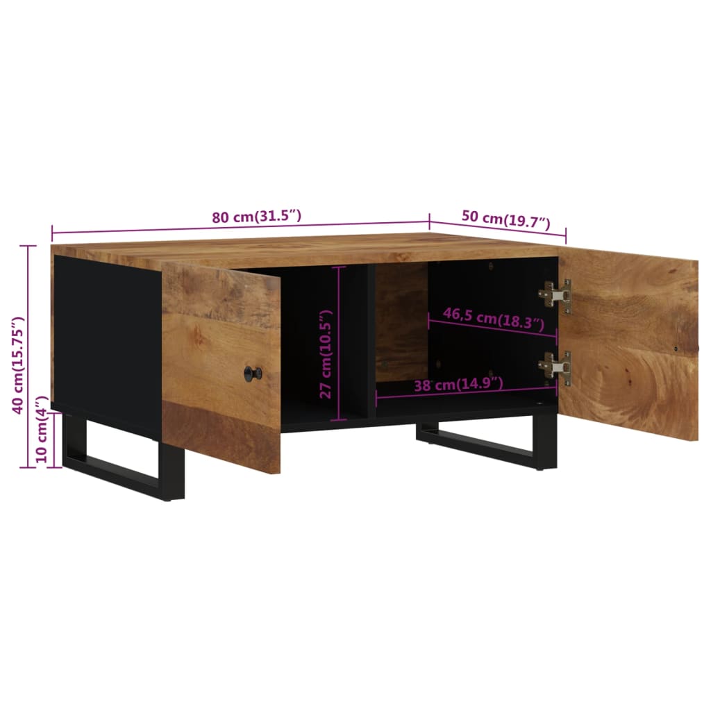 Table basse 80x50x40 cm Bois de manguier solide et d'ingénierie Tables basses vidaXL   