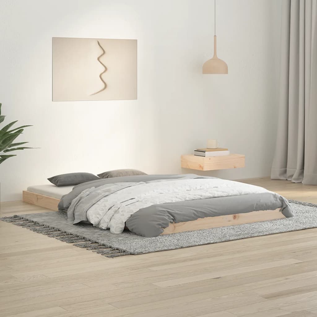 Cadre de lit 120x190 cm petit double bois massif de pin Lits & cadres de lit vidaXL   
