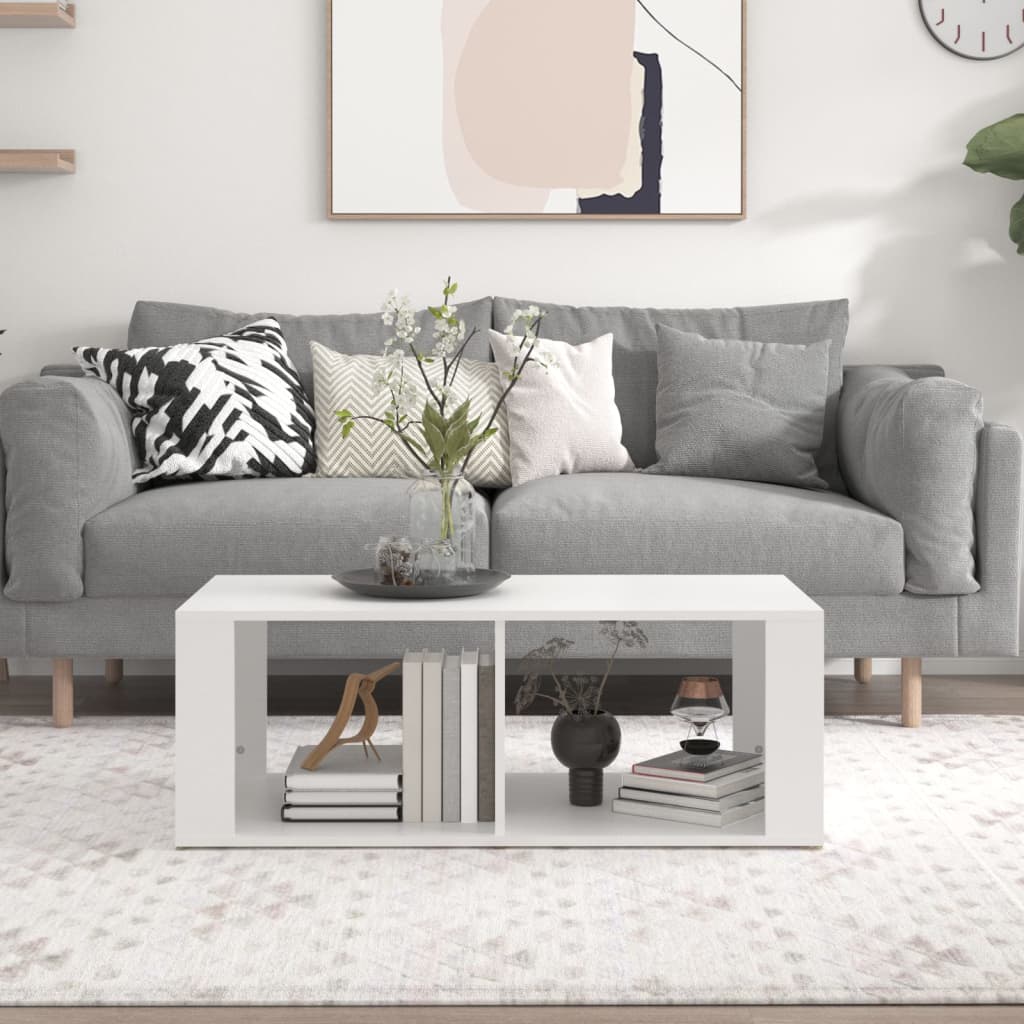 Table basse Blanc 100x50x36 cm Bois d'ingénierie Tables basses vidaXL   