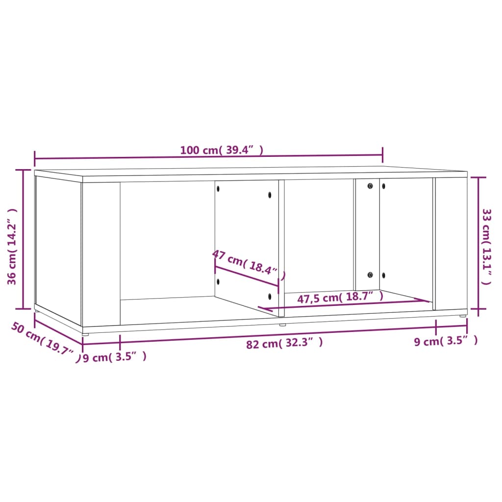 Table basse Blanc 100x50x36 cm Bois d'ingénierie Tables basses vidaXL   