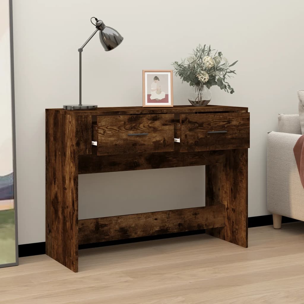 Table console Chêne fumé 100x39x75 cm Bois d'ingénierie Tables vidaXL   