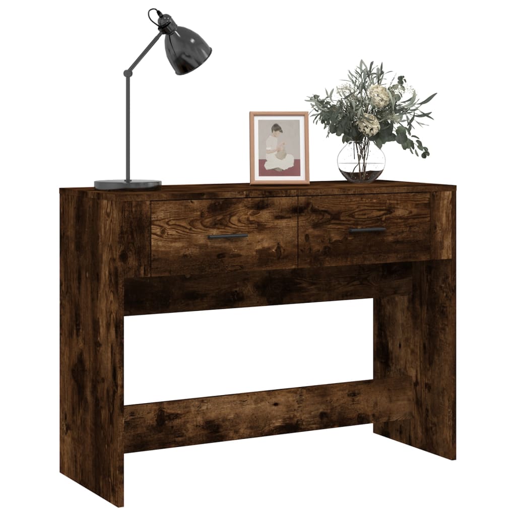 Table console Chêne fumé 100x39x75 cm Bois d'ingénierie Tables vidaXL   