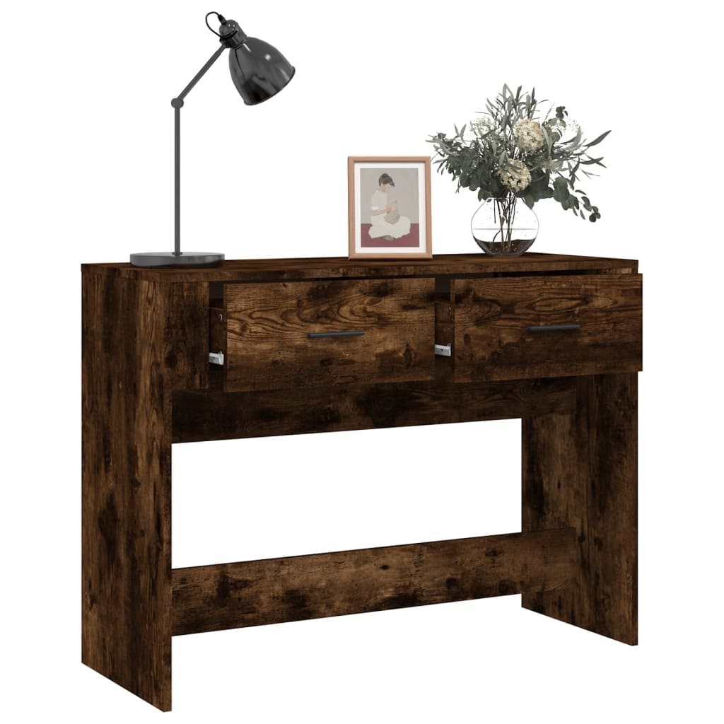 Table console Chêne fumé 100x39x75 cm Bois d'ingénierie Tables vidaXL   