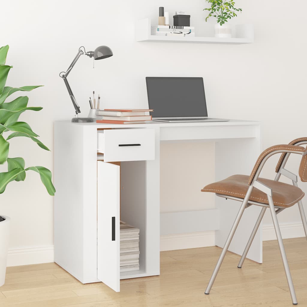 Bureau Blanc 100x49x75 cm Bois d'ingénierie Bureaux vidaXL   