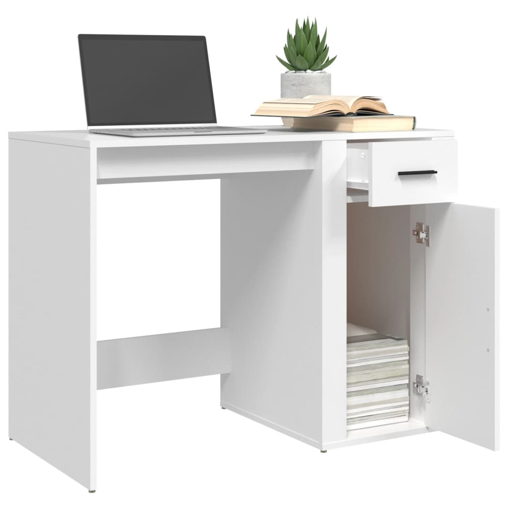Bureau Blanc 100x49x75 cm Bois d'ingénierie Bureaux vidaXL   