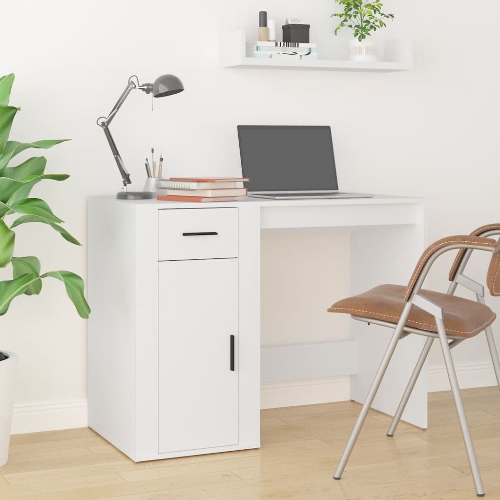 Bureau Blanc 100x49x75 cm Bois d'ingénierie Bureaux vidaXL   