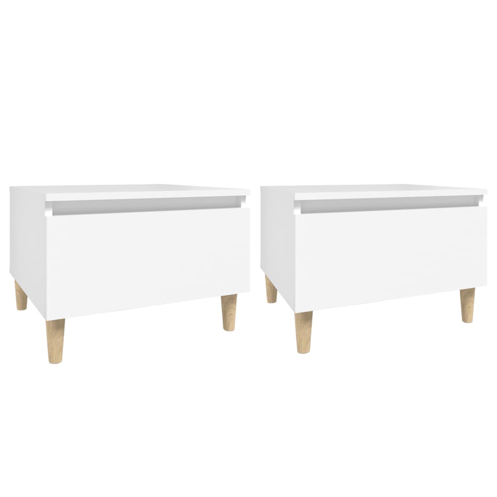 Tables d'appoint 2 pcs Blanc 50x46x35 cm Bois d'ingénierie Tables d'appoint vidaXL   