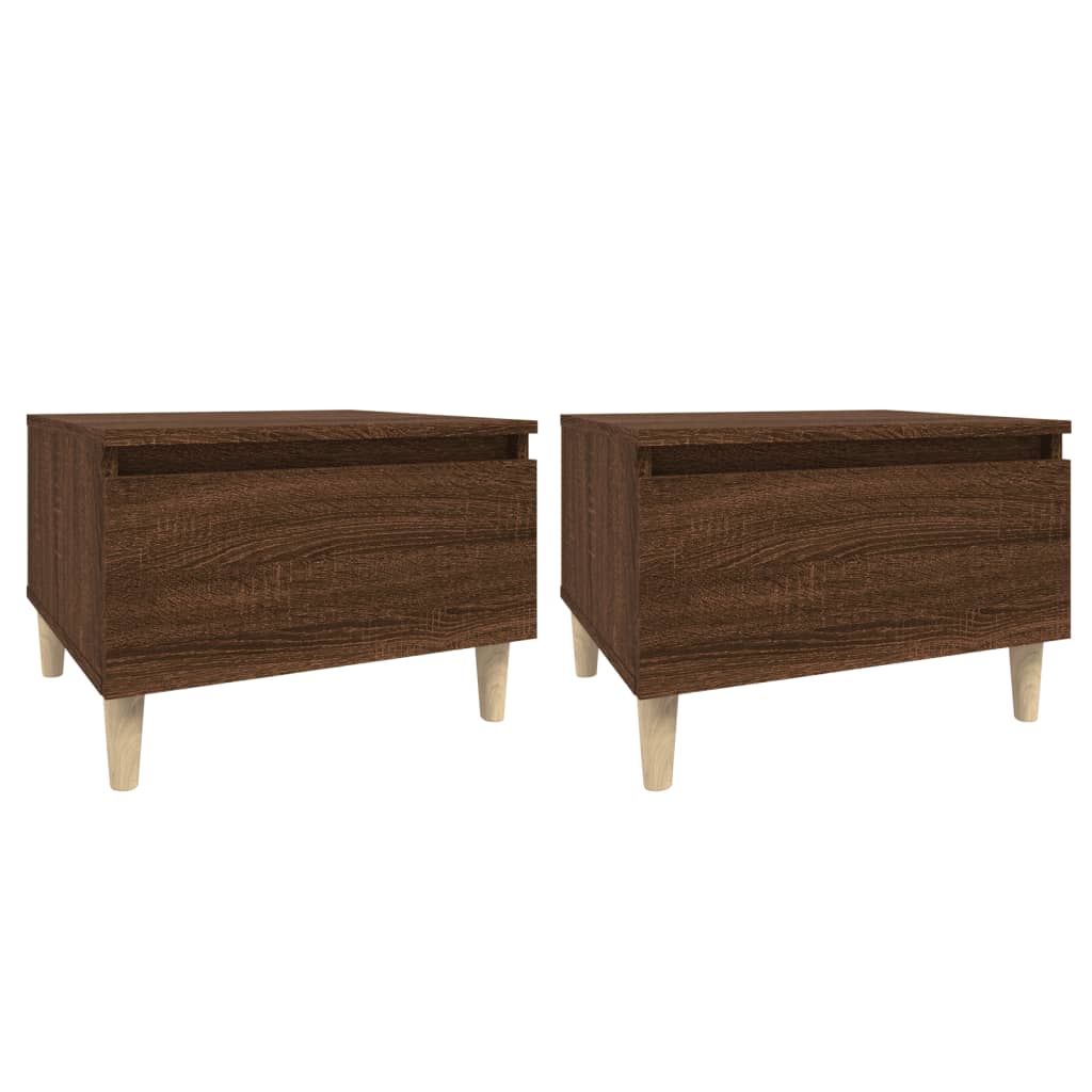 Tables d'appoint 2 pcs Chêne marron 50x46x35 cm Bois ingénierie Tables d'appoint vidaXL   