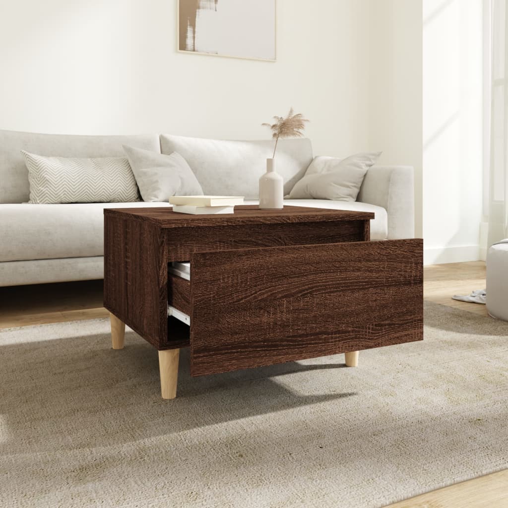 Tables d'appoint 2 pcs Chêne marron 50x46x35 cm Bois ingénierie Tables d'appoint vidaXL   