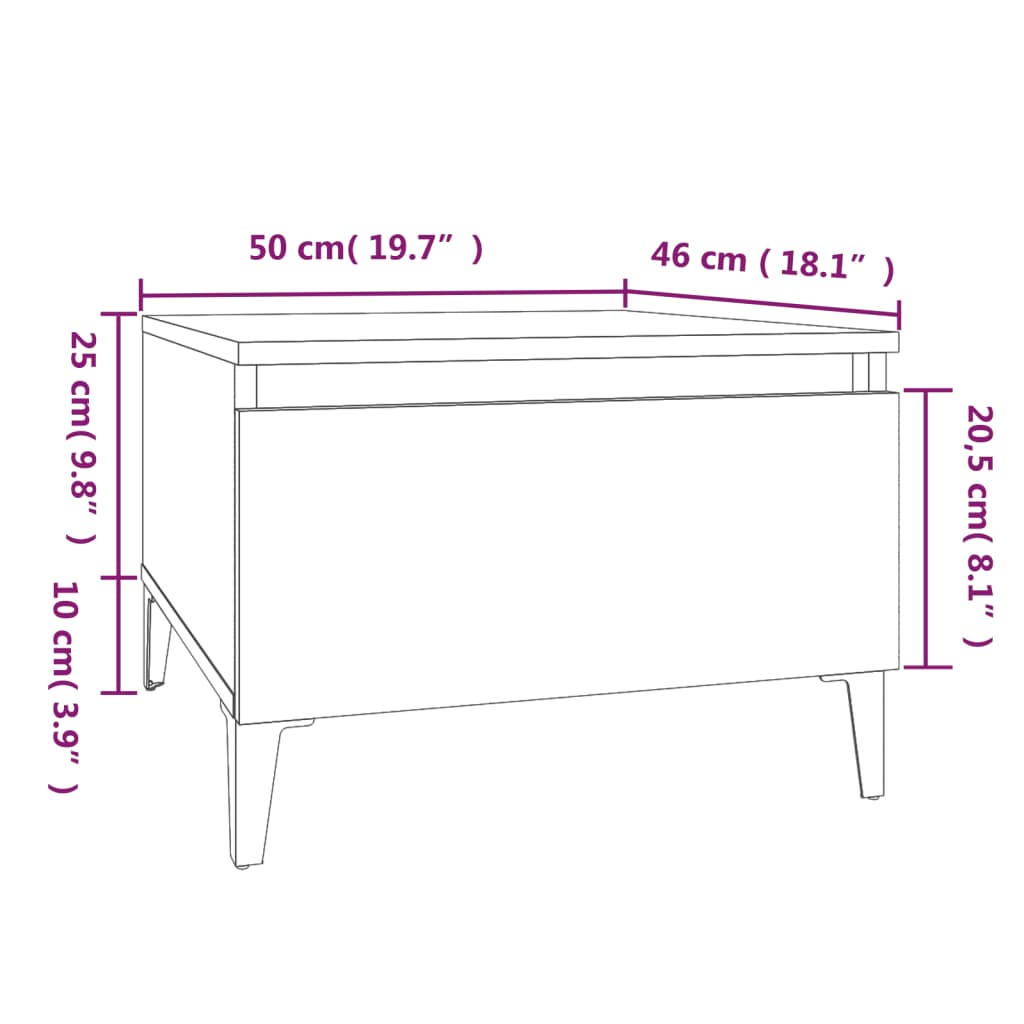 Tables d'appoint 2 pcs Gris béton 50x46x35 cm Bois d'ingénierie Tables d'appoint vidaXL   
