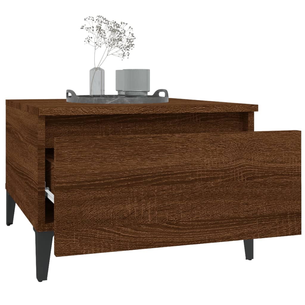 Table d'appoint Chêne marron 50x46x35 cm Bois d'ingénierie Tables d'appoint vidaXL   