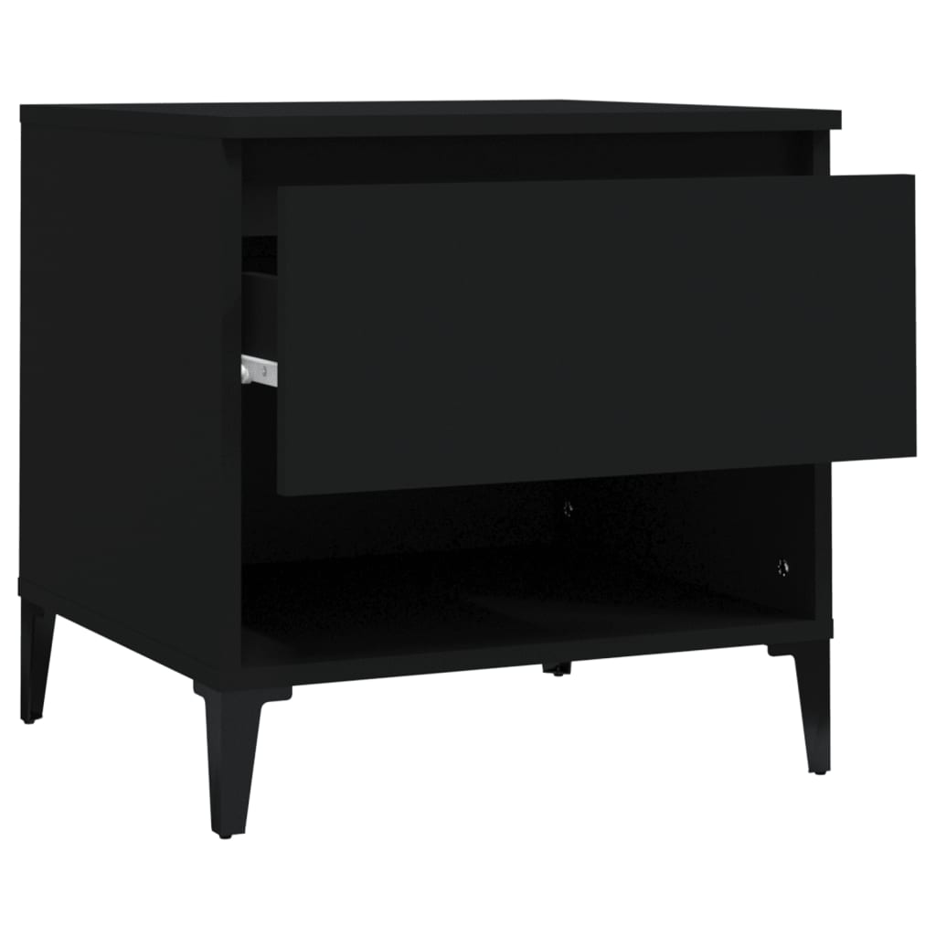 Tables d'appoint 2 pcs Noir 50x46x50 cm Bois d’ingénierie Tables d'appoint vidaXL   