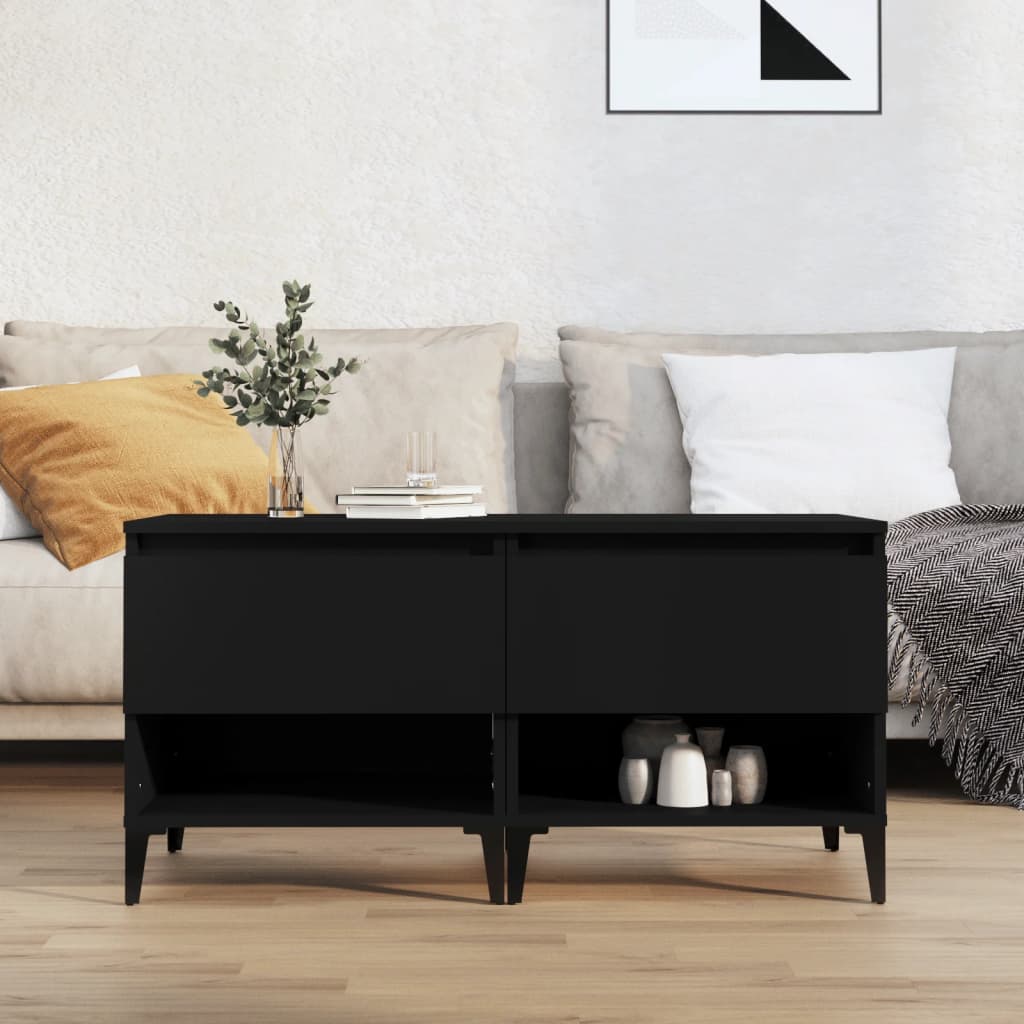 Tables d'appoint 2 pcs Noir 50x46x50 cm Bois d’ingénierie Tables d'appoint vidaXL   