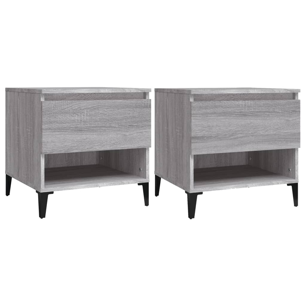 Tables d'appoint 2 pcs Sonoma gris 50x46x50 cm Bois ingénierie Tables d'appoint vidaXL   