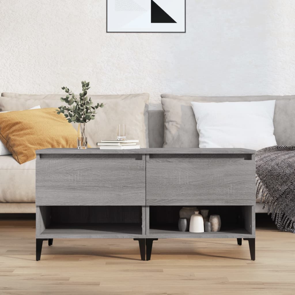 Tables d'appoint 2 pcs Sonoma gris 50x46x50 cm Bois ingénierie Tables d'appoint vidaXL   