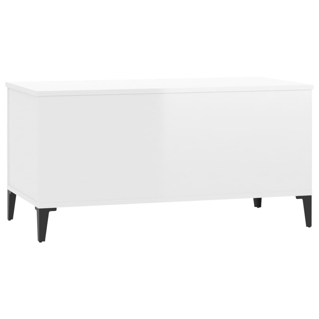 Table basse Blanc brillant 90x44,5x45 cm Bois d'ingénierie Tables basses vidaXL   