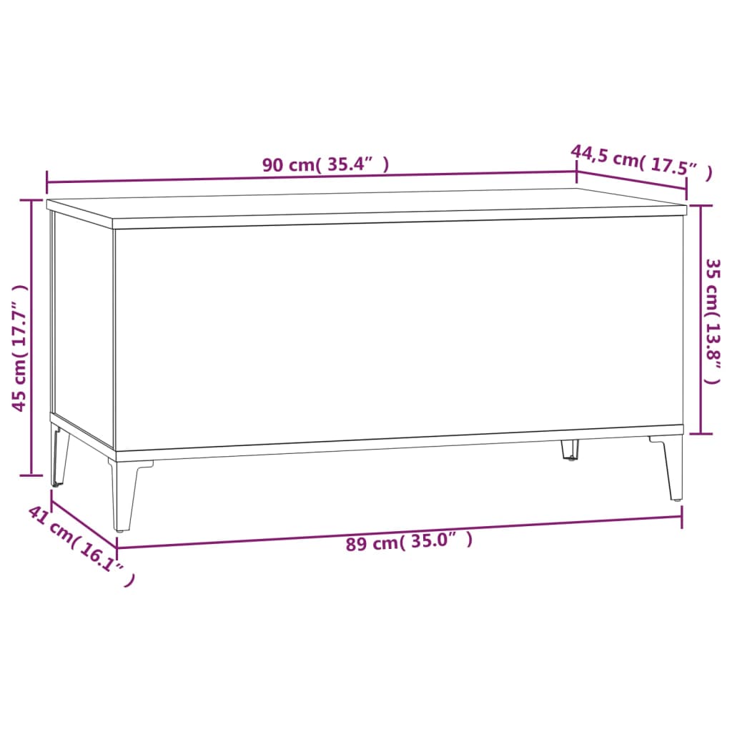 Table basse Chêne sonoma 90x44,5x45 cm Bois d'ingénierie Tables basses vidaXL   