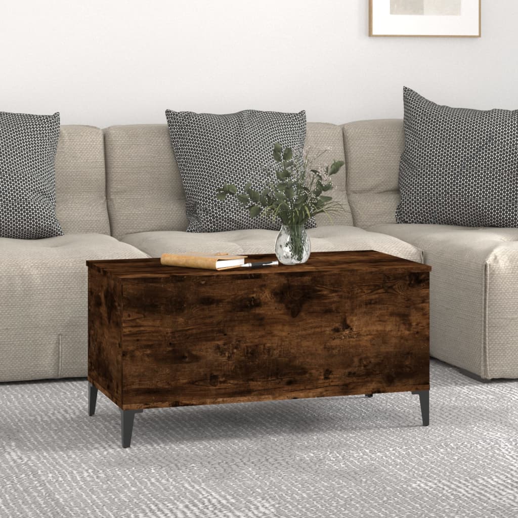 Table basse Chêne fumé 90x44,5x45 cm Bois d'ingénierie Tables basses vidaXL   