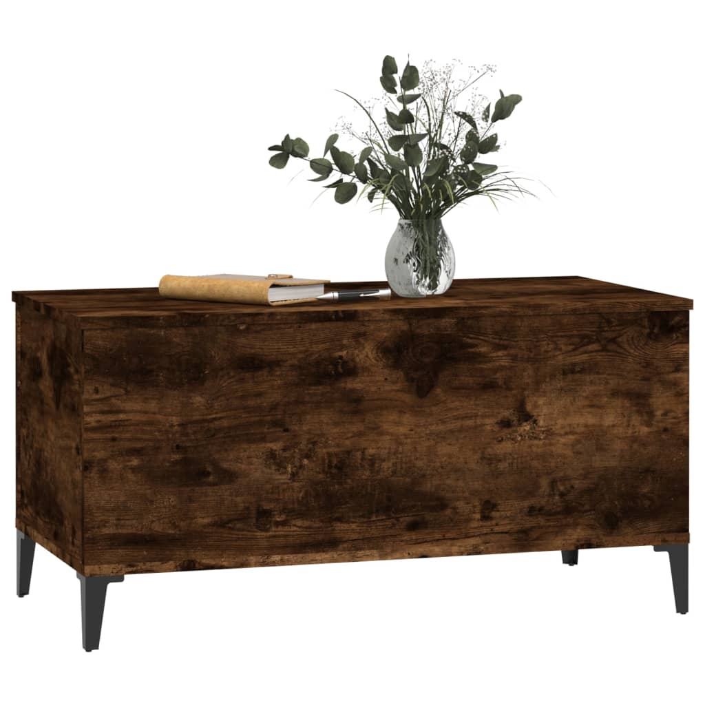 Table basse Chêne fumé 90x44,5x45 cm Bois d'ingénierie Tables basses vidaXL   