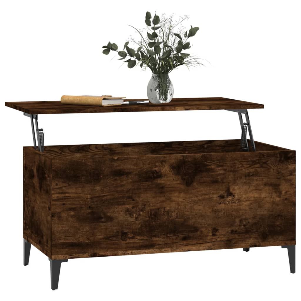 Table basse Chêne fumé 90x44,5x45 cm Bois d'ingénierie Tables basses vidaXL   