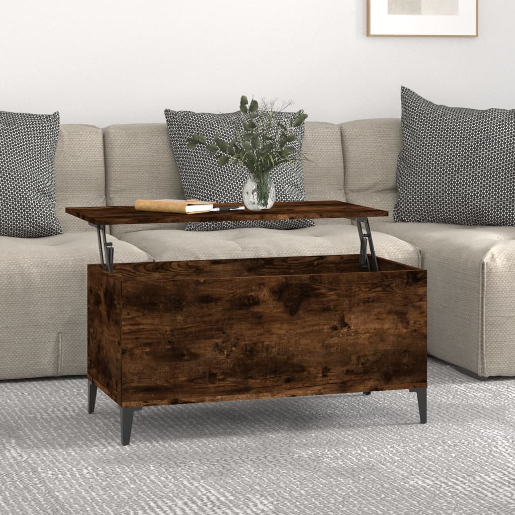 Table basse Chêne fumé 90x44,5x45 cm Bois d'ingénierie Tables basses vidaXL   