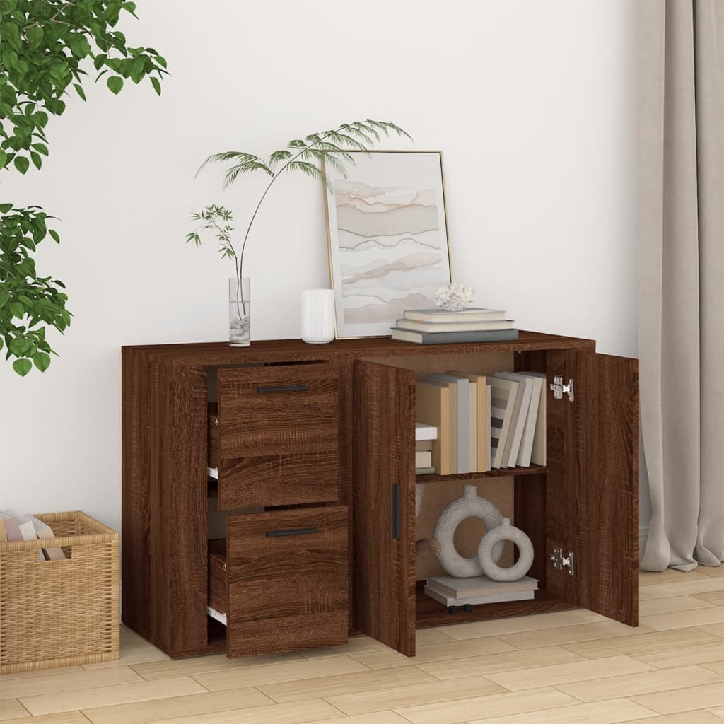 Buffet Chêne marron 100x33x59,5 cm Bois d'ingénierie Buffets & bahuts vidaXL   