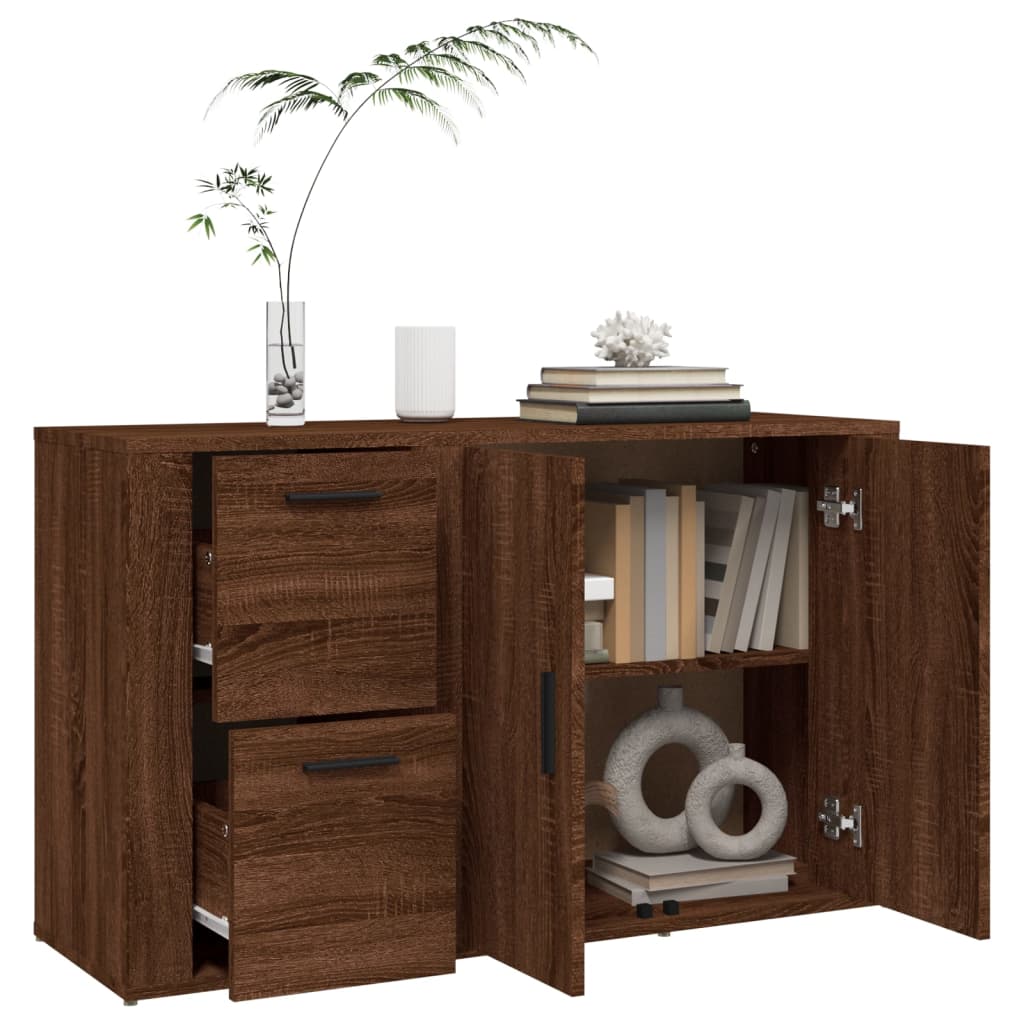Buffet Chêne marron 100x33x59,5 cm Bois d'ingénierie Buffets & bahuts vidaXL   