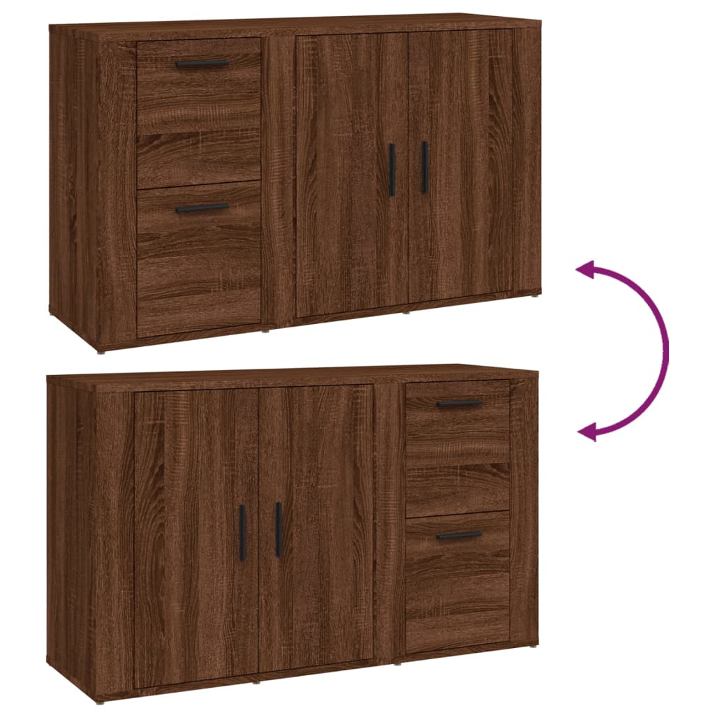 Buffet Chêne marron 100x33x59,5 cm Bois d'ingénierie Buffets & bahuts vidaXL   
